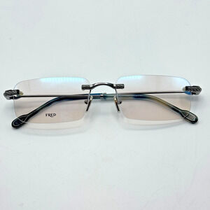 Fred Eyeglasses Frames FG50012U 006 Gunmetal Rimless Rectangle 56-18-145 NEW